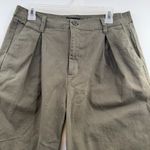 BCBGeneration  High Rise Barrel Leg Pants Olive Green Stretch Cotton Size L Photo 1