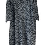 Catherines Catherine’s dress abstract chevron 3x gray NEW poly blend stretch pockets midi Photo 0