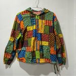 Patchwork hoodie handmade Multicolor 1/2 Zip Women Medium70s Boho Hippie Funky l Orange Size M Photo 1