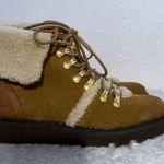 Very Volatile  Faux Fur Combat Womens Size 8  Faux Leather Combat Boots Tan Photo 1