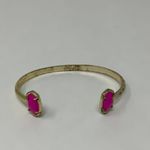 Kendra Scott Elton Open Cuff 14k Yellow Gold Plated Hot Pink Pinch Bracelet Photo 1