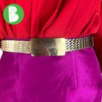 VINTAGE 1980'S GOLD TONE METAL STRETCH ARTICULATED BELT (M/L) Photo 1