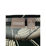 Chico's Black Long Sleeve Floral Tunic Top Size 2 Polyester Spandex Blend Photo 4