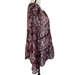 Lucky Brand Large Top Floral Semi-Sheer Keyhole Ruffled Tiers Long Bell Sleeves Photo 4