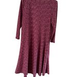 Elegant Long Sleeve Maroon Dress Red Photo 2