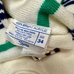 Vintage 1960 1970 Sears Acrylic Sweater Tunic Mini Dress Boat Neck Flair Sleeve Green Size 34 Photo 7