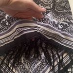 Vintage strapless paisley print tassel scarf top, size small medium Black Photo 3