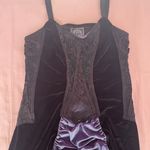 Whimsigoth Black and Purple velvet Gothic Maxi Dress Photo 4
