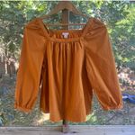 J.Crew Women's Mustard Yellow Square Neck Poplin Cotton Top Size M Size M Photo 0