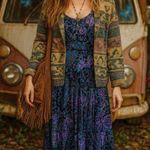 Vintage Benson & Smith Rayon Drop Waist Floral Paisley Boho Cottagecore Dress 9 Blue Size undefined Photo 2