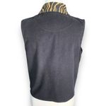 Vintage 90s Vest Safari Zebra Animal Print Button Down Tan Black Tapestry Shirt Photo 3
