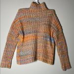 Marled Pastel Striped Turtleneck Sweater Orange Size XS Photo 3