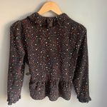 Madewell  Silk Ruffle-Hem Wrap Top in Starry Night Photo 5