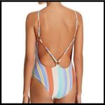 One Piece Dolce vita blush striped  swimsuit size L. Pastel colors Photo 1
