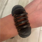 Bundle of Chunky Elastic Bracelets in Various Styles Most Brown, Black and Gray Photo 1