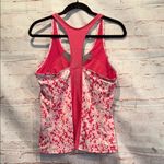 Nike  Dri fit racerback tank workout gym large pink built in bra geometric print Photo 2