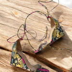 Vince Camuto  Multicolor Snake Print Leather Lace Up Wedges Size 8 Photo 0