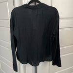 Abercrombie & Fitch Long Sleeve Oversized Tie-Front Gauzy Shirt Photo 6