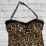 Newport News  One Piece Swimsuit Size 14 Bandeau Leopard Sequin Halter Photo 3