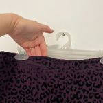 Susan Graver Weekend Flocked Cotton Spandex Leggings Purple Leopard Cheetah M Photo 5