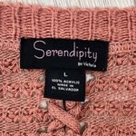 Serendipity  Pink Knit Cardigan Size Large Photo 4