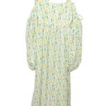 Damson Madder Edwina Floral Midi Dress Women’s Size 12 Yellow Cottagecore New Green Photo 0