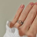 Vintage Lotus Flower Silver Ring Minimal Cut Out Floral Minimal Classic Feminine Jewelry Photo 12