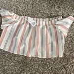 Forever 21 Off-the-shoulder flowy striped crop top new with tags Photo 1