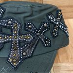 NWT DREAM CONTROL Cadet Military Cap Style Olive Cross Patch Swarovski Hat L/XL Photo 9