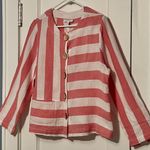Habitat  clothes to live in pink asymmetric stripe button up blouse lagenlook Photo 1