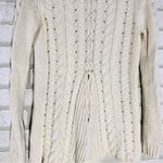 CAbi  Style 3157 Cream Cable Lace up Long Sleeve Sweater Size XS Photo 5