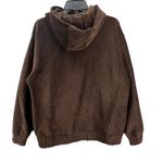 Maniere De Voir Pullover Hoodie Women M Brown Corduroy Oversized Sweatshirt Photo 2