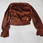 LPA  Criss Cross Blouse in Cherry Brown Medium Photo 12