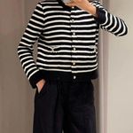 ZARA button up sweater cardigan knitted stripped golden button Photo 0