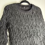 COS  Gathered Texture Crinkle Top Long Sleeve Black Size 12 Holiday Avant Garde Photo 8