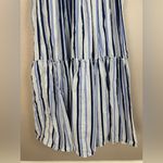 J.Crew Shirting Stripe Cotton Tiered Maxi Dress in Multi Blue size 2 $128 Photo 15