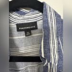 Fortune + Ivy Blake Tie Front Blouse in Blue and White Stripe Photo 8