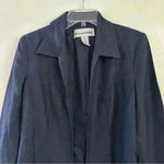 Jessica London  Blazer Linen Blend Womens Sz‎ 14 Blue Lightweight Padded Shoulder Photo 6