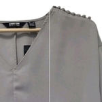 Lands' End  Womens Blouse Plus Size 22W Gray Chiffon Button LS Lightweight Preppy Photo 0