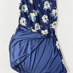 THIRTY THIRTY LA Slip Dress Womens L Antebellum Lace Trim Satin Floral Blue Size L Photo 6