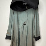 Janska Windbreaker Women’s Size XS Hooded Iridescent Flowy USA Spooky Creepy Blue Photo 0