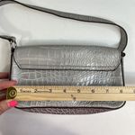 Guess Vtg Y2K Mini Bag Silver Croc Embossed Chain Accent Purse Handbag Retro Photo 12