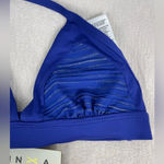 Vitamin A Vitamin‎ A Rothko Royal Blue Gold Metallic Striped Triangle Bikini Swim Top Photo 2