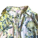 Cinq à Sept Marianna Bouquet-Print Cropped Shirt Blue White Green Size Small Photo 5
