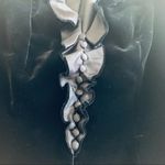 Carmen Marc Valvo black velvet ruffled silk blend fitted jacket size 6 Photo 4