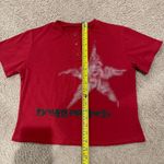 Women's (Junior) Summer Henley Neckline Short Sleeve Crop Top Red Size undefined Photo 4