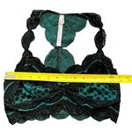 Intimately Free People Velvet Burnout Mesh Bralette Sz S Boho Festival Coachella Green Photo 1