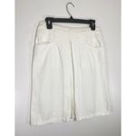 Dries Van Noten White Cotton‑Linen Pleated A‑Line Skirt Elegant Summer Sz 36 (S) Photo 3