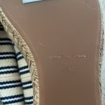 Tory Burch Jackie Striped Peep-Toe Wedge sandal Ivory Navy Photo 8