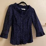 Harvé Benard Harve Benard Crinkle Blouse Goth 3/4 Sleeve Button Down Ruffle Detail Medium Photo 1